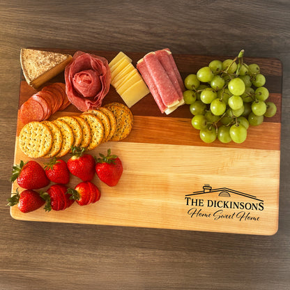Personalized Housewarming Cutting Board, Reversible, Custom Engraved New Home Gift, 18x12