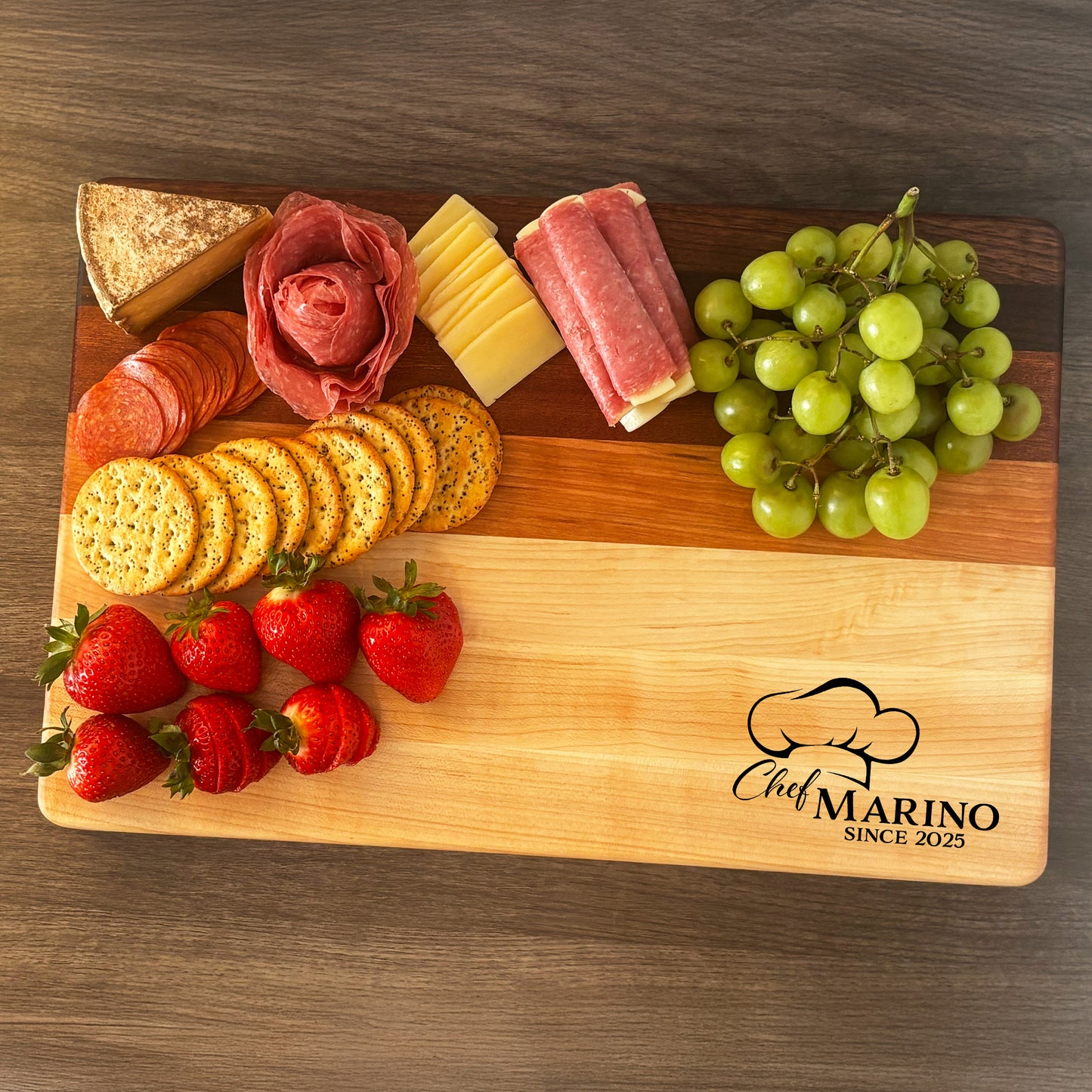 Personalized Chef Cutting Board, Reversible, Custom Engraved New Home Gift, 18x12