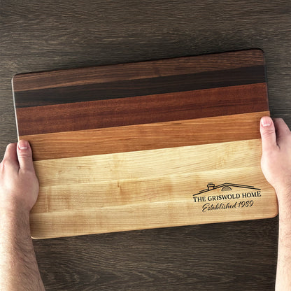 Personalized Housewarming Cutting Board, Reversible, Custom Engraved New Home Gift, 18x12