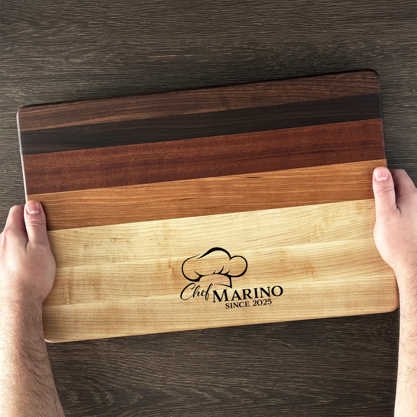 Personalized Chef Cutting Board, Reversible, Custom Engraved New Home Gift, 18x12