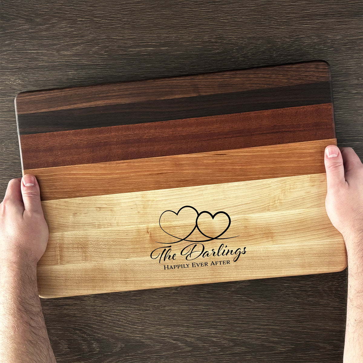 Personalized Couples Cutting Board, Reversible, Custom Name Engraved Gift, 18x12x1.4