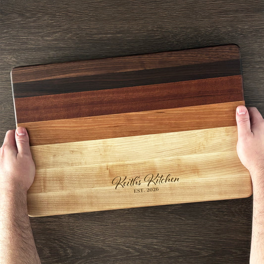 Personalized Cutting Board, Reversible, Custom Engraved Name Gift, 18x12x1.4